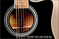 FLIGHT AD-200 CEQ BK  электроакустическая гитара с вырезом, цвет черный, скос под правую руку