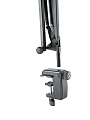 K&M 23840-300-55 стальная микрофонная стойка пантограф со струбциной, резьба 3/8" и 5/8", максимальная нагрузка 0.8 кг, цвет черный