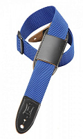 LEVY'S M8PJ-BLU  ремень 3,7 см, синий, материал - полиэстер, кожаные наконечники, наплечник