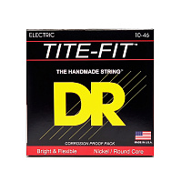 DR MT-10  струны для электрогитары, калибр 10-46, серия TITE-FIT™, обмотка никелированная сталь, покрытия нет