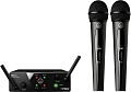 AKG WMS40 Mini2 Vocal Set US25BD (537.9/540.4МГц) вокальная радиосистема с приёмником AKG SR40 Mini Dual и двумя ручными передатчиками AKG HT40 mini с капсюлем AKG D88
