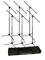 Ultimate Support JS-MCFB6PK набор из 6 микрофонных стоек "журавль" на треноге 99-163см + сумка