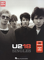 HL00702427 - U2: 18 Singles (Easy Guitar) - книга: гитарные табулатуры для начинающих на песни группы U2, 80 страниц, язык - английский