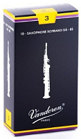 Vandoren SR203 трости для сопрано-саксофона , традиционные (синяя пачка), №3, (упаковка 10 шт.)