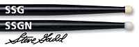 VIC FIRTH SSG  барабанные палочки Steve Gadd - деревянный цилиндрический наконечник, материал - гикори, длина 15 3/4", диаметр - 0,550, цвет - черный