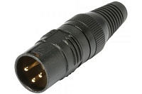 Sommer Cable HI-X3CM-G Разъем XLR 3-pin (вилка), позолоченные штыревые контакты, кабельный, прямой