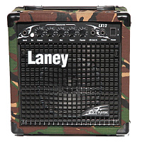 Laney LX12 CAMO гитарный комбо, 10 Вт, динамик 6.5", 2 независимых канала с 3-полосным эквалайзером и дисторшном, CD вход, цвет "камуфляж", размеры 293х282х173 мм, вес 4.8 кг