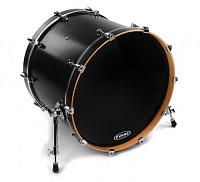 EVANS BD20RA EQ1 Resonant Black 20" передний пластик для бас барабана, однослойный, черный с демп. кольцом