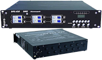 Eurolite DPX-620 DMX  диммер (регулятор напряжения), 6 каналов по 20 А на канал, управление DMX (XLR-3) или аналог, питание 3 или 1 фаза, выход - клеммник, регулировка подкала, ЖК-дисплей, рэковый корпус 2 высоты, автоматы защиты каналов.Рэковое крепление