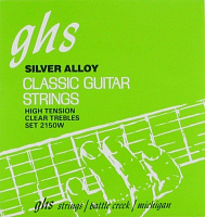 GHS 2150W Струны для классической гитары, Hard, нейлон, посеребренная обмотка, узелок на конце