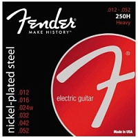 FENDER STRINGS NEW SUPER 250H NPS BALL END 12-52, струны для электрогитары, стальные с никелевым покрытием