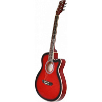 ALINA AW-200T RDS Акустическая гитара (вестерн), высота 40",  тонкий тревел корпус, цвет красный санберст