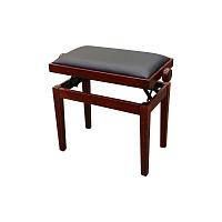 Hidrau BG27 Mahogany Matt 3 L28 банкетка, цвет красное дерево сатинированное, сидение кожа черная