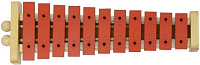 GEWA BELLS G11 металлофон диатонический, 11 красных пластин, диапазон C-F, с маллетами и чехлом