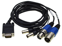 LynxStudio CBL-L22Sync  Цифровой кабель для платы E22, 15-контактный разъем D-sub (m) на входной XLR (f) разъем (2 моно AES входа), выходной XLR (m) разъем (2 моно AES выхода) и BNC (f) разъем (Word Clock вход/выход)