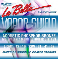 LA BELLA VSA1252  струны для акустической гитары (012-016-022w-031-041-052), сталь с круглой обмоткой из фосфорной бронзы