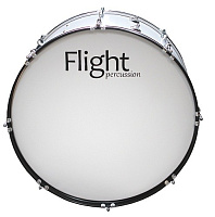 FLIGHT FMB-2612WH Маршевый бас-барабан. В комплекте палочки и ремень для барабана. Размер: 26'х12'. Цвет: белый.Состав: пластик, металл, нейлон