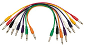 OnStage PC18-17QTR-S комплект кабелей для гитарных педалей, 6.3 джек моно - 6.3 джек моно, 43.18 см, 8 цветов