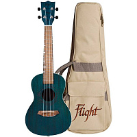 FLIGHT DUC380 TOPAZ укулеле концерт, махагони, цвет синий, чехол в комплекте