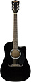 FENDER FA-125CE Dreadnought, Black электроакустическая гитара, цвет черный