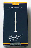Vandoren CR104 трости для кларнета Bb , традиционные (синяя пачка), №4, (упаковка 10 шт.)