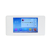 DSPPA DM-838 Активный мультиформатный аудиоплеер, 2х20 Вт/ 8 Ом, установка в стену, 5" сенсорный экран, таймер, AM/FM тюнер, SD-карта. лин. выход, Bluetooth, совместимость с iOS и Android, протокол DLNA/Airplay, размеры 172х86х45 мм, вес 380 г, цвет белый