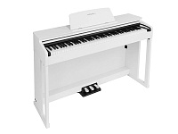 MEDELI DP280K-GW Цифровое пианино, взвешенная молоточковая механика, полифония 128 голосов, 3 педали, стойка, 88 клавиш, цвет белый глянцевый
