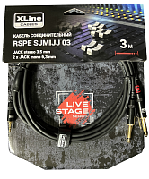 Xline Cables RSPE SJMIJJ03 Кабель джек стерео 3.5 мм - 2 x джек моно 6.3 мм, длина 3 м