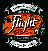 FLIGHT AB1152 струны для акустической гитары, 11-52, натяжение Super Light, обмотка фосфорная бронза