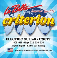 LA BELLA C200TT EL  струны для электрогитары - натяжение Extra Light (008-011-014-022-030-038)