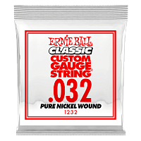 ERNIE BALL 1232 Classic Pure Nickel Wound .032  Струна одиночная для электрогитары Эрни Болл