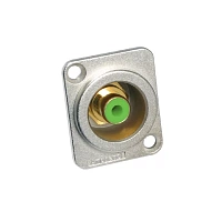 Amphenol ACJD-GRN Панельный разъем RCA, "мама", цвет зеленый, позолоченные контакты