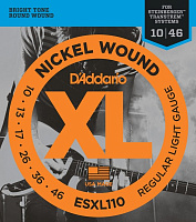 D'ADDARIO ESXL110 струны для электрогитары Steinberger, Sup. Light, никель, 10-46