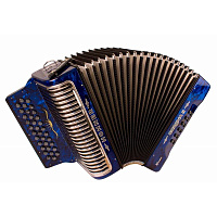 HOHNER Corona II XTREME FBbEb, dark blue (A5441)  диатонический кнопочный аккордеон, 3-рядный, 2-голосный, в правой клавиатуре 34 кнопки, в левой клавиатуре 12 басов, цвет темно-синий, тональность FBbEb, вес 4,7 кг