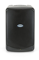 SAMSON XP40i Переносная активная акустическая система, 40 Вт (6" НЧ + 1" ВЧ), 70 Гц - 17 кГц, микшер: 2 моно + 1 стерео (AUX), LINK (1/4"), док-станция для iPod, внешний блок питания 18 В + встроенный аккумулятор, 7.6 кг