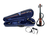 GEWA E-Violine Line Red Brown электроскрипка, чехол, смычок, канифоль, наушники , мостик
