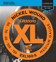 D'ADDARIO EXL160-5 струны для 5-струнной бас-гитары, никель, Long, 50-135