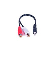 PROCAST cable A-MJ/2RCA-F Аудиокабель 3.5 мм мини джек стерео - 2 x RCA мама, длина 0.2 метра