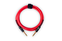 JOYO CM-18 red инструментальный кабель, длина 3 метра, jack TS  jack TS 6.3 мм, цвет полупрозрачный красный