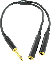 Cordial CFY 0,3 PGG кабель Y-адаптер моно-джек 6,3 мм male/2xмоно-джек 6,3 мм female, 0,3 м, черный