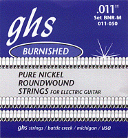 GHS BNR-M Струны для электрогитары, никель, круглая обмотка, 011-014-018-028w-038-050