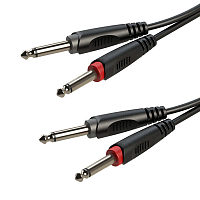 Roxtone SACC100/1 аудиокабель, 2 x 6.3 моно Jack - 2 x 6.3 моно Jack, 1 м.