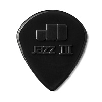 Dunlop 47P3S Nylon Jazz III 6Pack  медиаторы, острый кончик, толщина 1,38 мм, цвет черный, 6 шт.