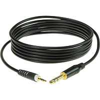 Klotz AS-MJ0150  коммутационный кабель 3,5 мм  стерео мини-джек  (M) джек 6,3 мм (M), 1,5 м, черный