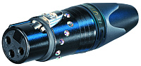 Neutrik NC3FXX-B-CRYSTAL кабельный разъем XLR female, позолоченные контакты, черненый корпус, с кристаллами Swarowski