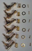 PAXPHIL J-02-GD Колки для акуст./электрогитары, позолоченные, 6 в линию (с 6-ю шурупами, шайбами и втулками)