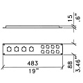 AVCLINK RPE-2/4S/8D Рэковая панель пустая, 2U, для 8 разъемов XLR D-типа + 4 Speakon