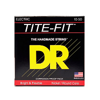 DR MH-10 струны для электрогитары, калибр 10-50, серия TITE-FIT™, обмотка - никелированная сталь, без покрытия