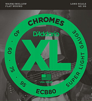 D'ADDARIO ECB80 струны для бас-гитары, Long Scale, хром, плоская оплетка, 40-95