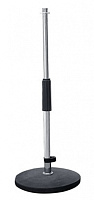 ROXTONE MS030 Chrome Микрофонная настольная стойка, прямая, чугун, D 15 см, длина шеи 23.5-36.5 см, вес 1,9 кг